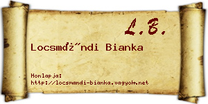 Locsmándi Bianka névjegykártya