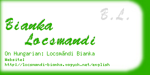 bianka locsmandi business card