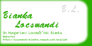 bianka locsmandi business card